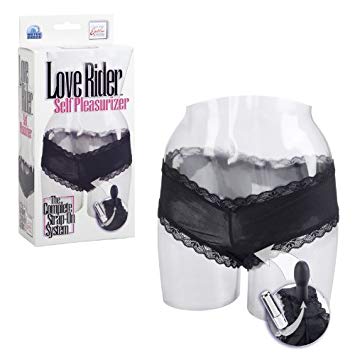 Love Rider Black Vibrating Panties with 3 Inch Dildo