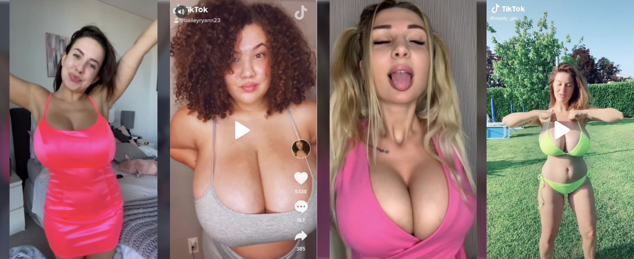 Girl boobs on big tiktok showing her this Neon Filter. 